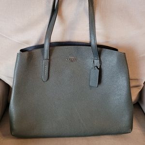 NWT COACH CHARLIE CARRYALL 40 PINE GREEN LEATHER LARGE TOTE BAG 78220 $475